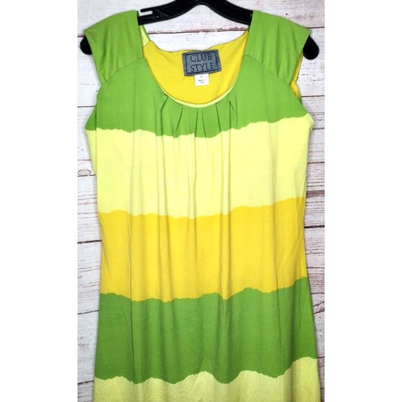 Rare Club Style Yellow Polyester Spandex Fitted Nightgown Leisure Dress Size 10 - Picture 3 of 8